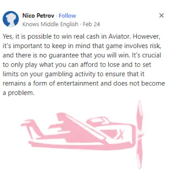 review about aviator betting game